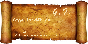Goga Izidóra névjegykártya